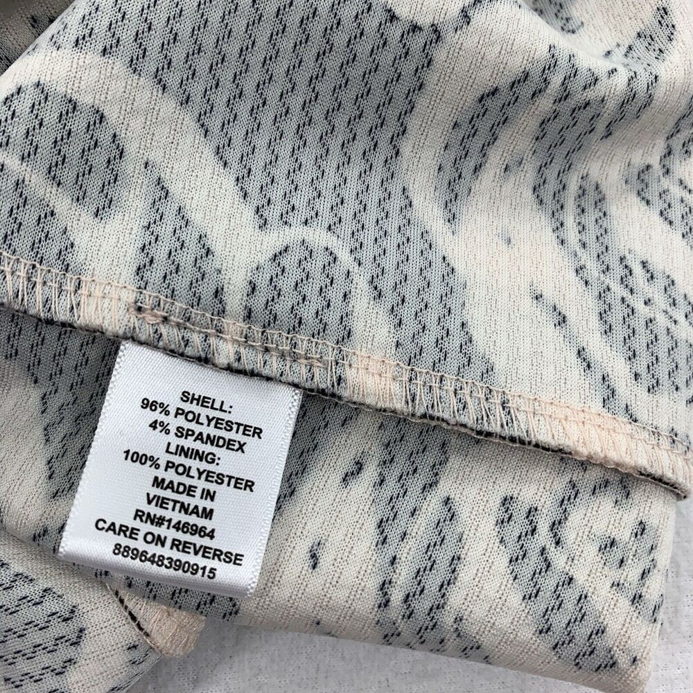 Elle Floral Print Short Sleeve A-Line Pleated Dress Size XL Womens Black Cream - Picture 5 of 7